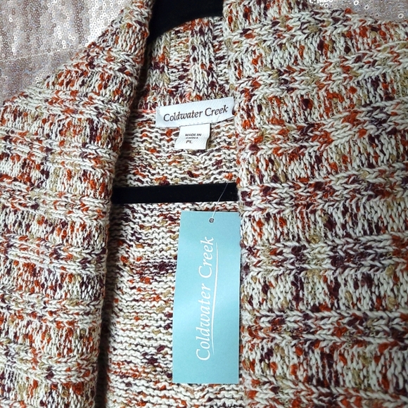 Coldwater Creek BNWT PL duster cardigan - Ivory Multi - Picture 4 of 9